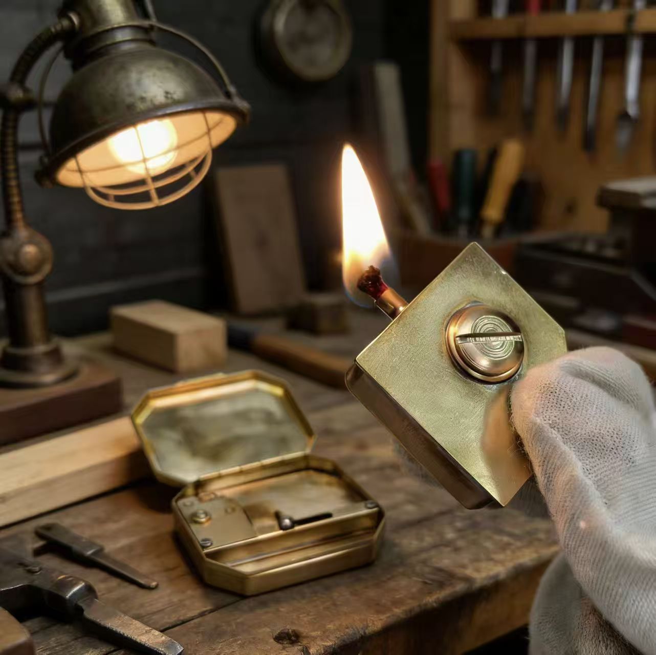 Vintage Collectible Lighters - Vintage Pure Copper Gear Kerosenes Lighter