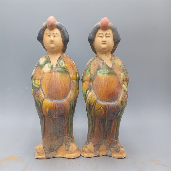 Vintage Collectible Pottery - Old Collection Tang Sancai Painted Female