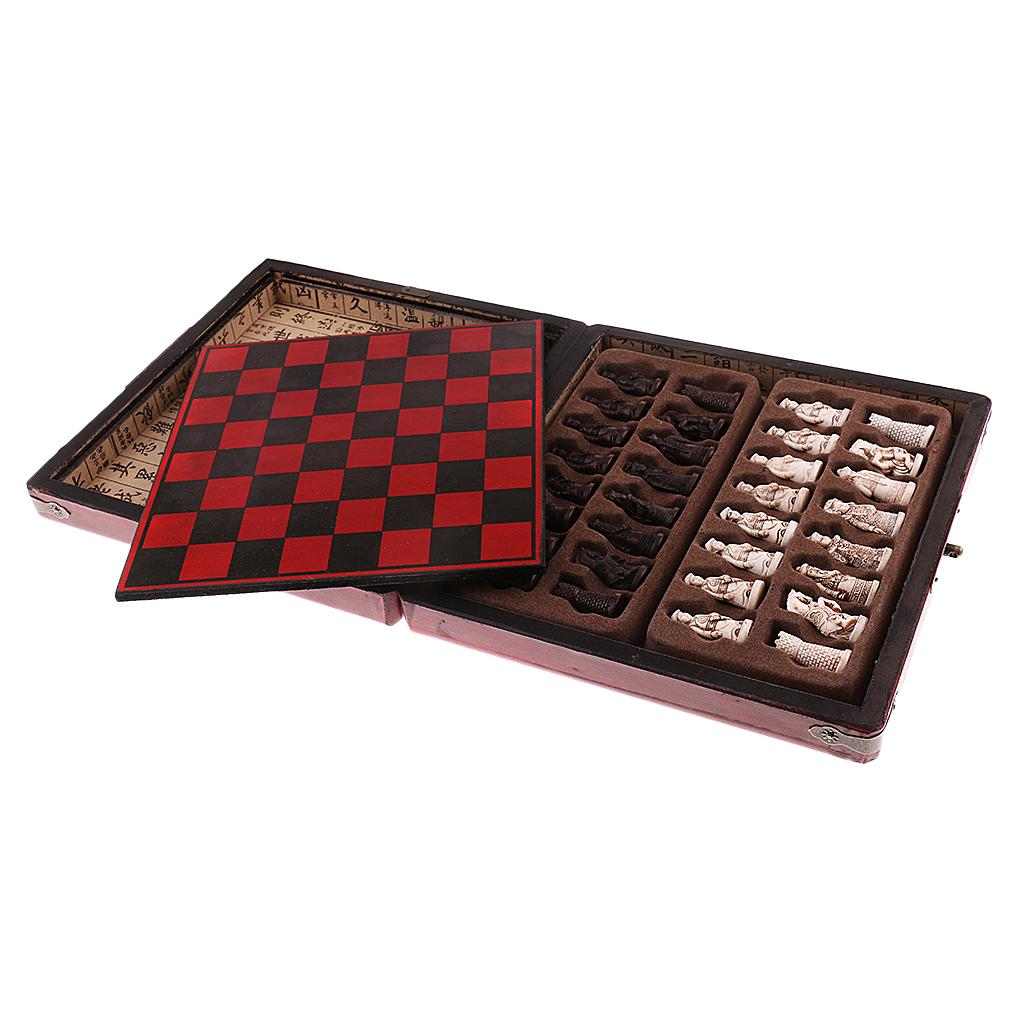 Vintage Collectible Board Games - Chinese Chess Set Wooden Miniature Board