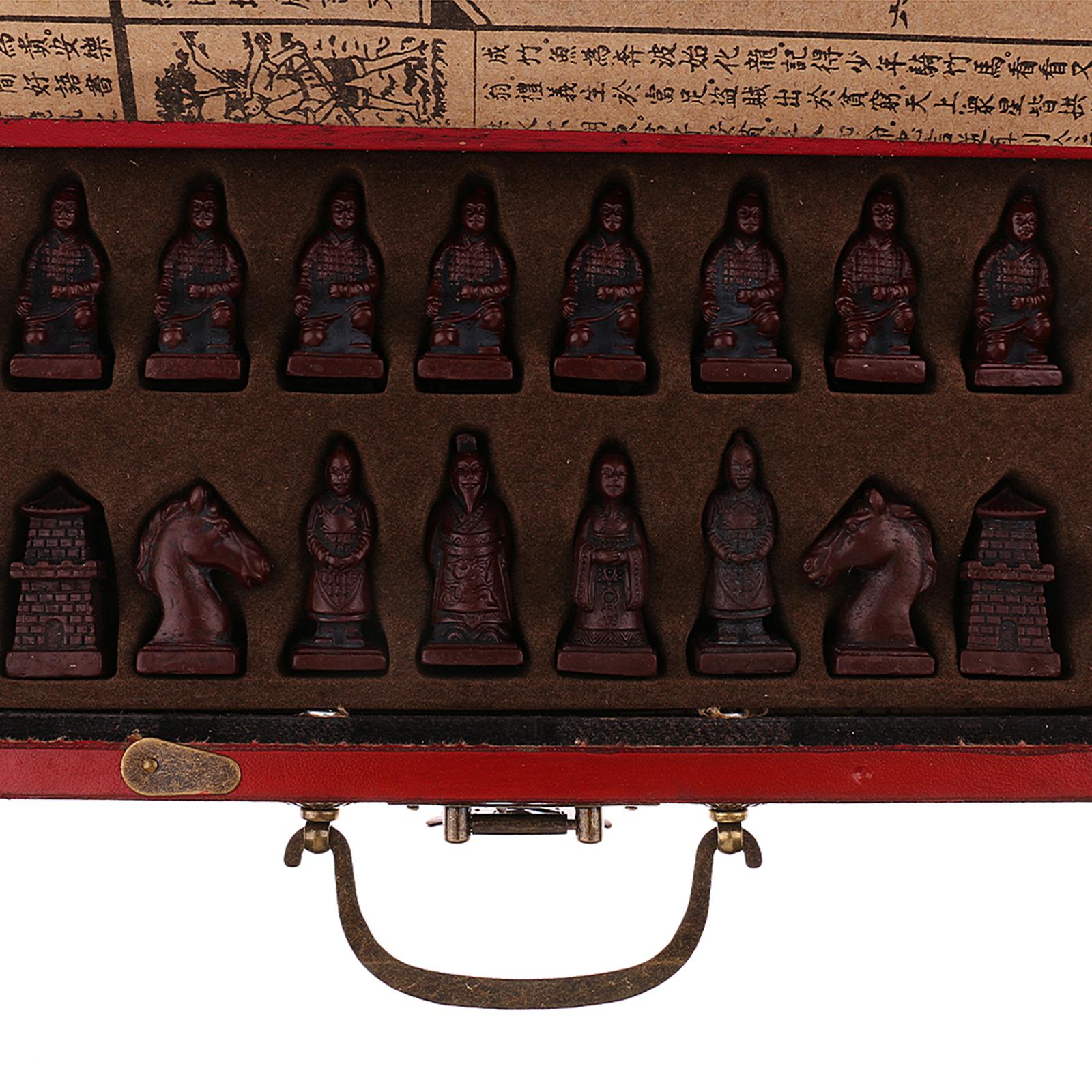 Vintage Collectible Board Games - 32Pcs/Set Resin Traditional Chinese Chess with