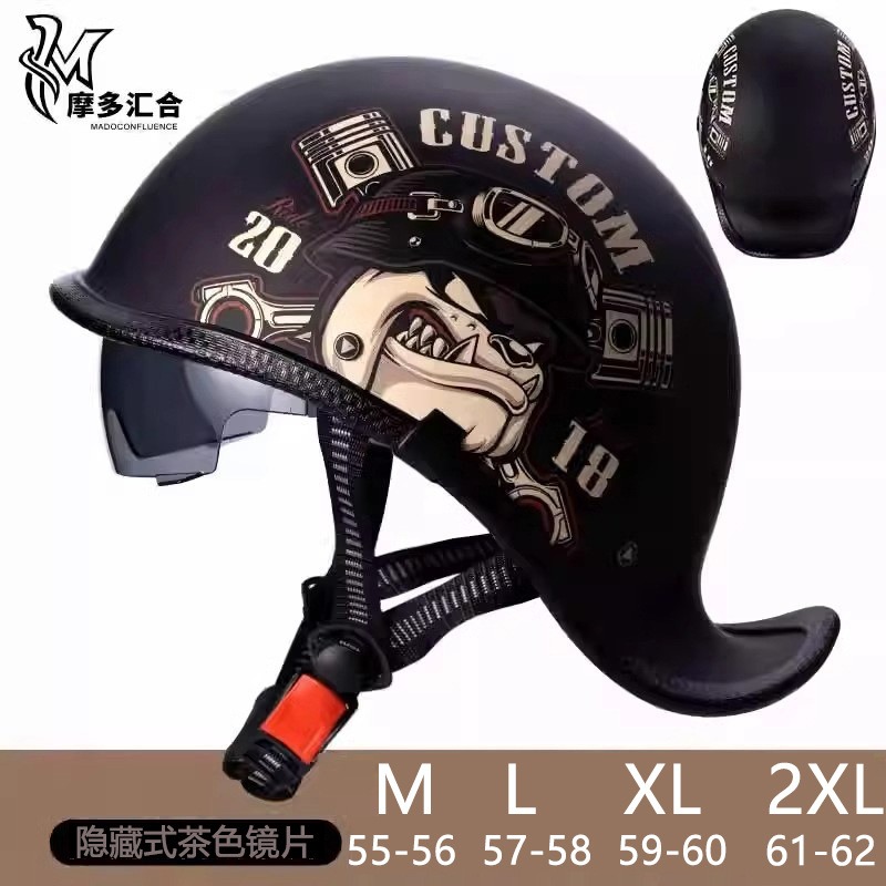 Retro Motorcycle Helmets for M - Lens Cap Vintage recension och pris
