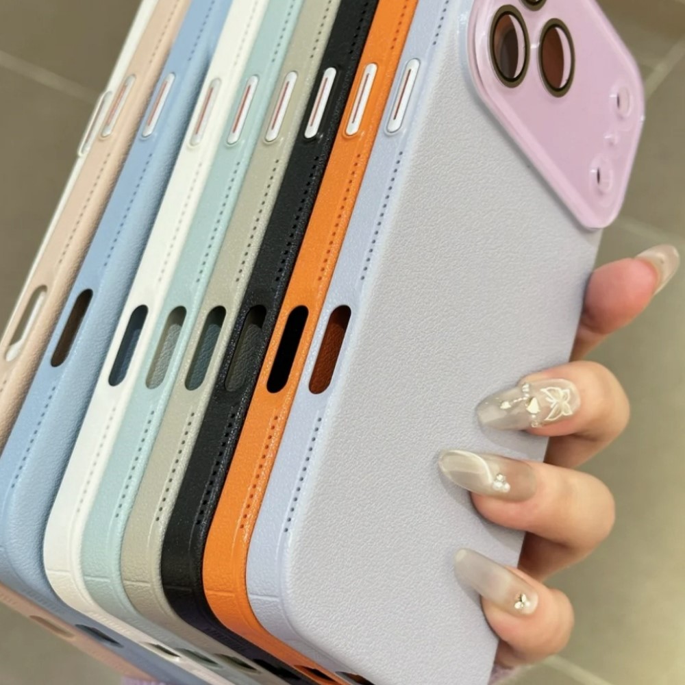 Luxury HD Hard Glass Camera Ca - Camera Leather Case recension och pris