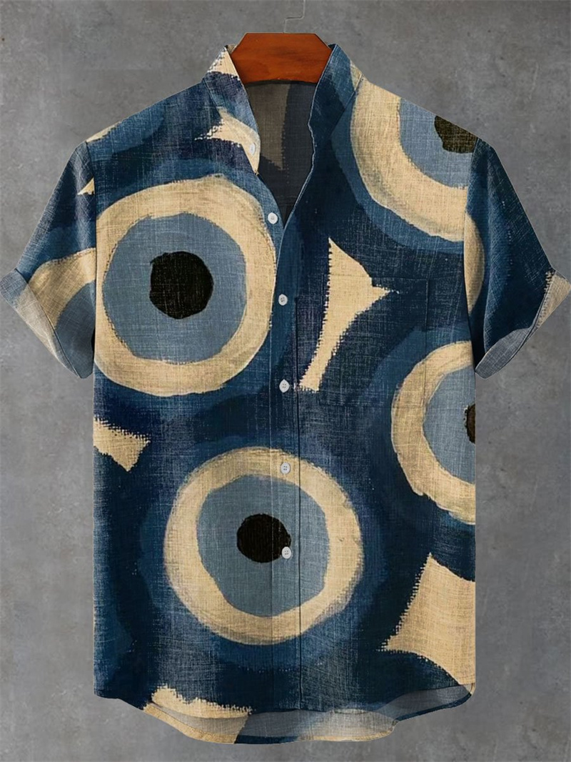 Men's Short Sleeve Linen Shirt - Vintage Collectible Shop recension och pris