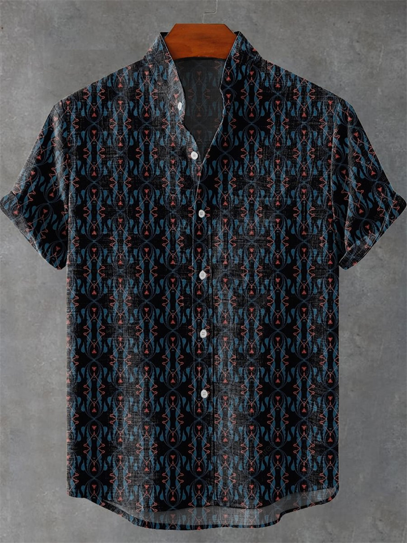Men's Short Sleeve Linen Shirt - Vintage Collectible Shop recension och pris