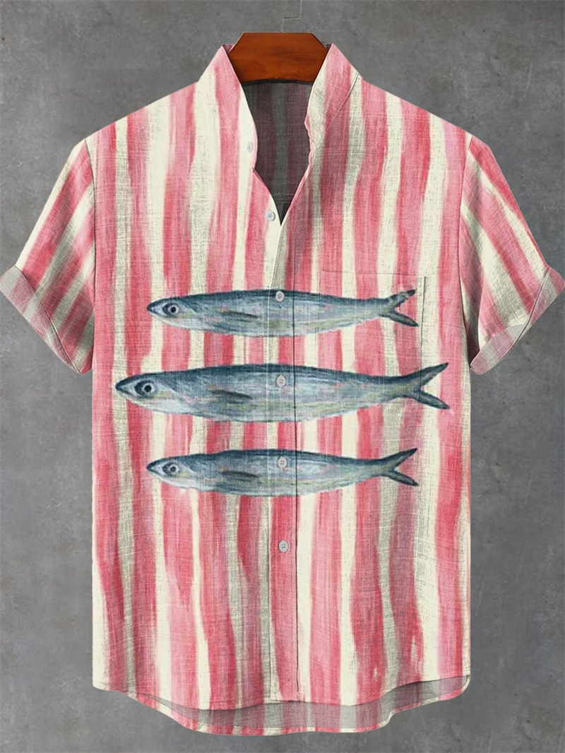 Men's Short Sleeve Linen Shirt - Vintage Collectible Shop recension och pris