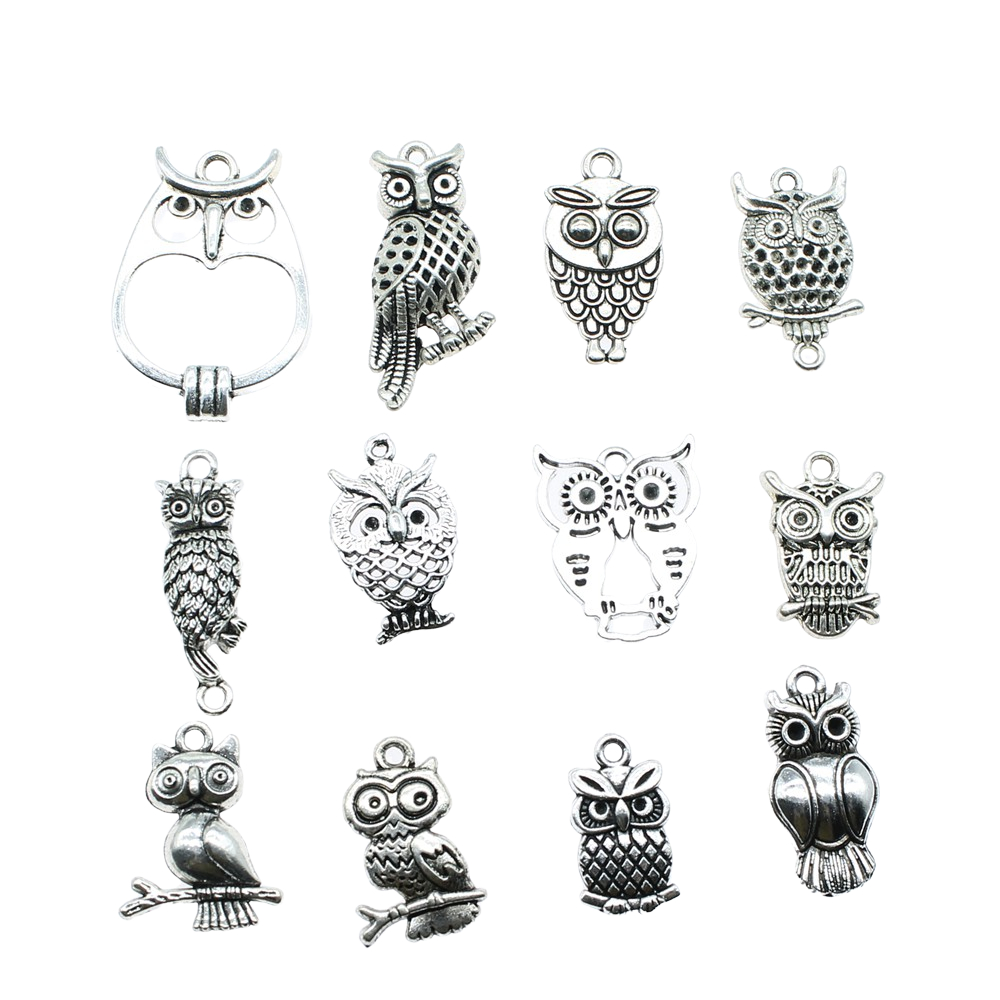10pcs Charms Owl Antique Silve - Vintage Collectibles For Sale recension och pris