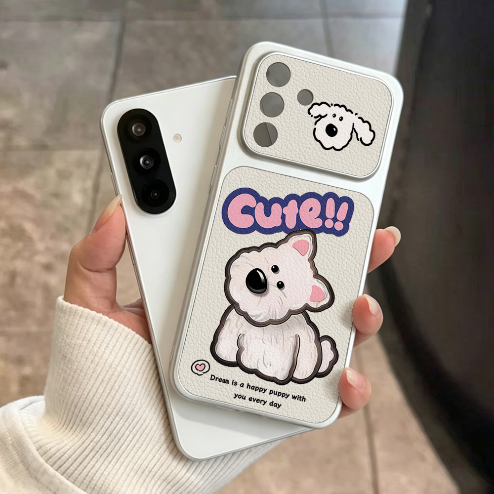 Cute Cartoon Dog Lanyard Phone - Camera Leather Case recension och pris