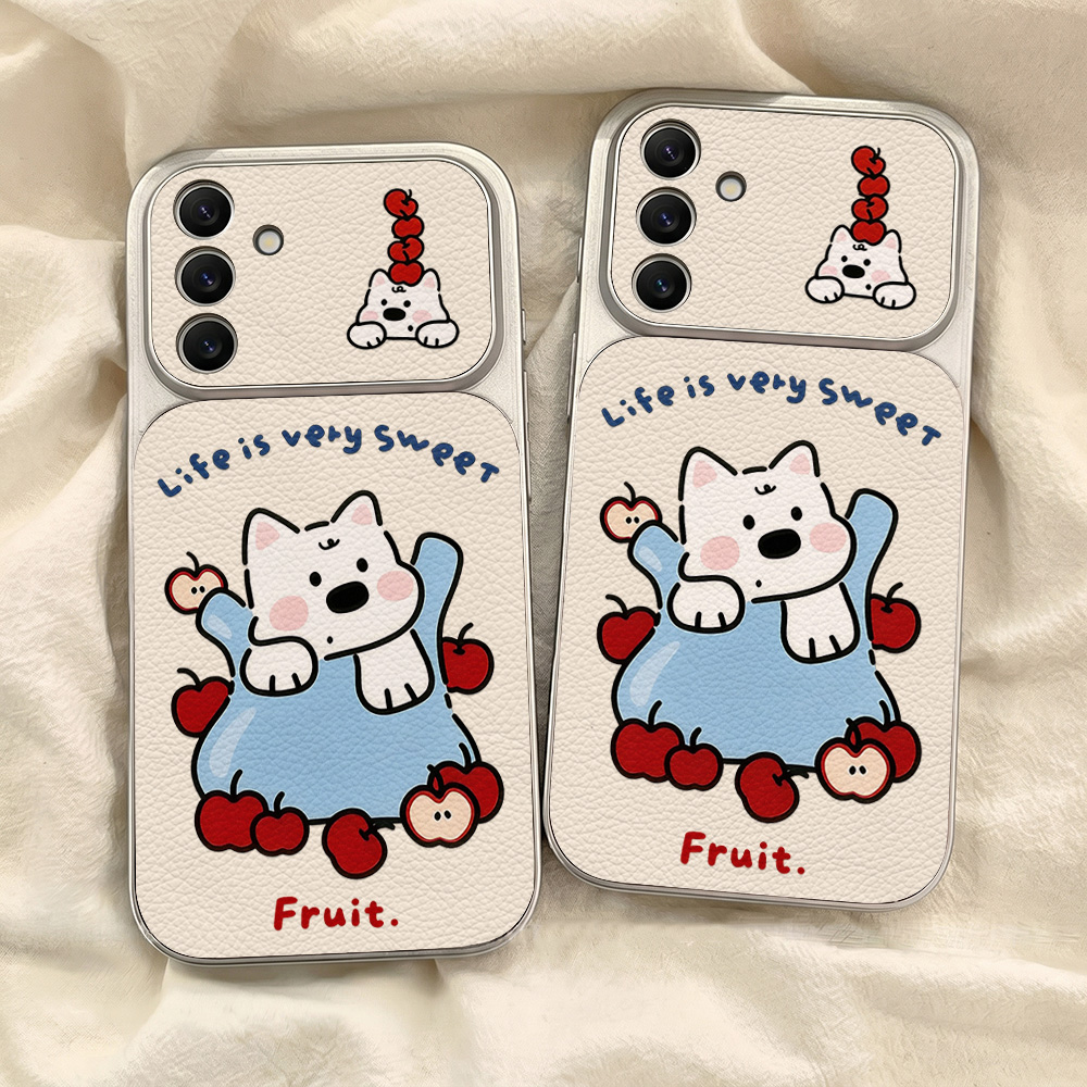 Cute Cartoon Dog Lanyard Phone - Camera Leather Case recension och pris