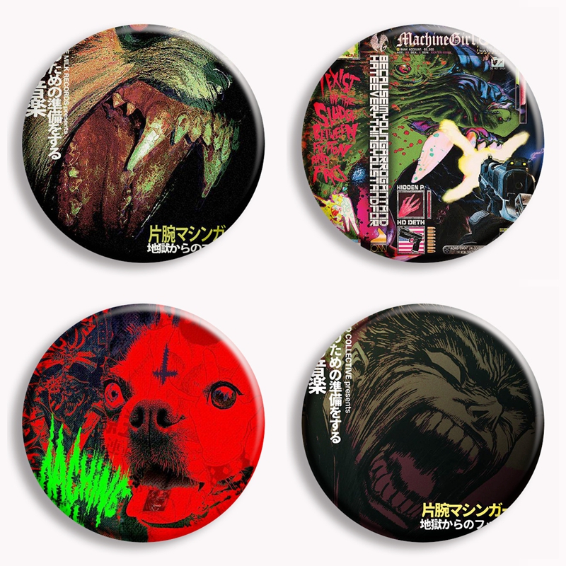 Machine Girl Wlfgrl Button Pin - Collectible Vintage Brooches recension och pris