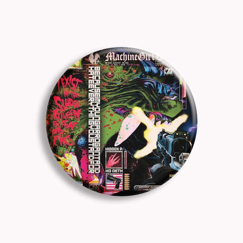 Machine Girl Wlfgrl Button Pin - Collectible Vintage Brooches recension och pris
