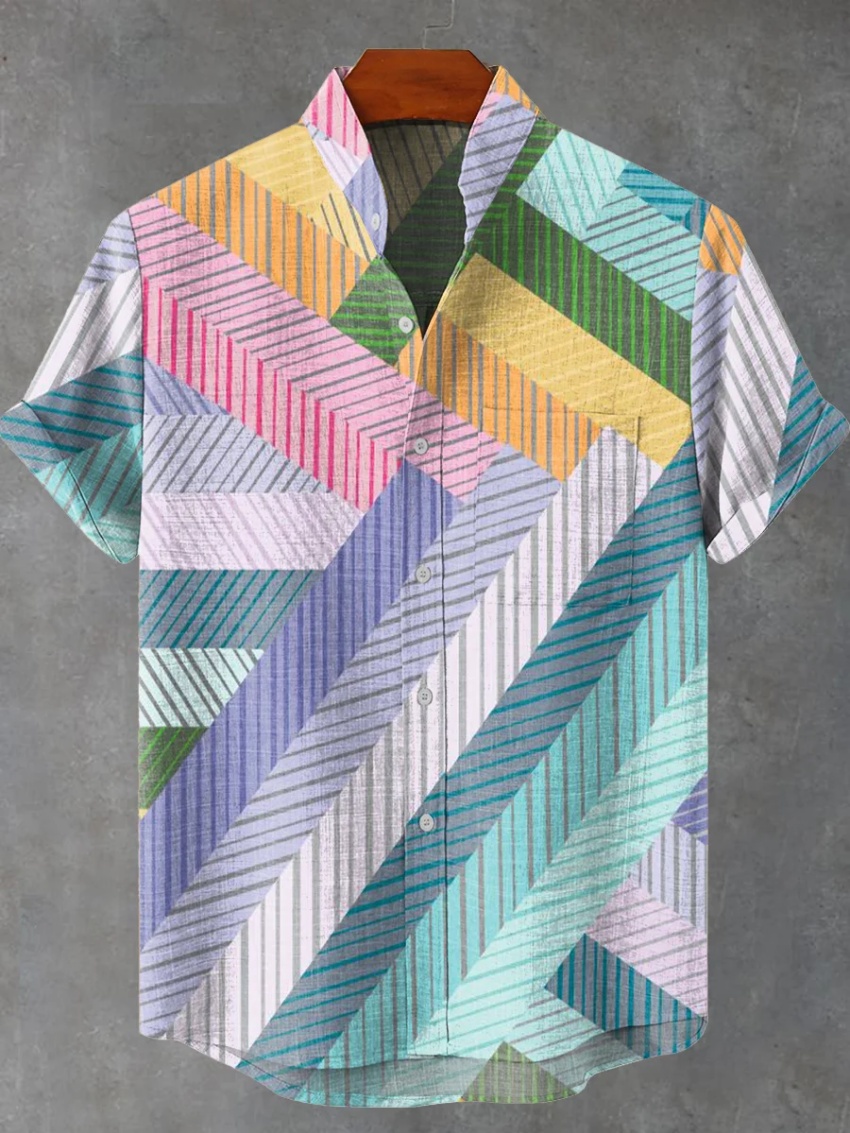 New Men's Short Sleeve Linen S - Vintage Collectible Shop recension och pris