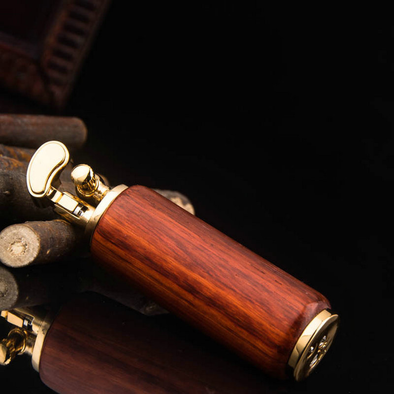 Vintage Wood & Gold Trench Lig - Vintage Collectible Lighters recension och pris