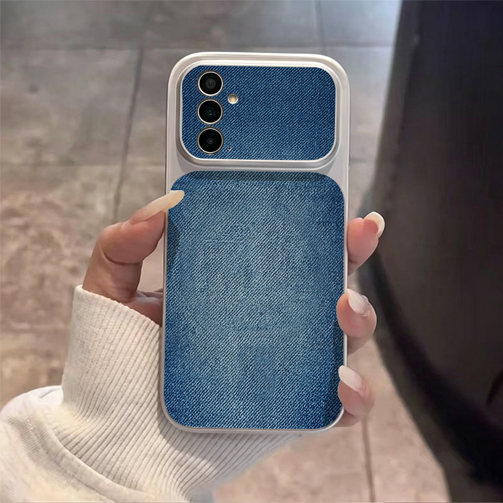 Retro Blue Denim PU Leather Ph - Camera Leather Case recension och pris