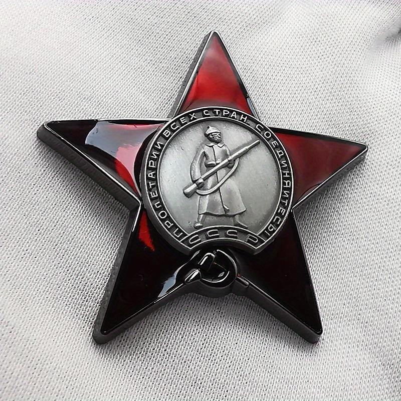 1Pc Red Star Badge Lapel Pins  - Collectible Vintage Brooches recension och pris