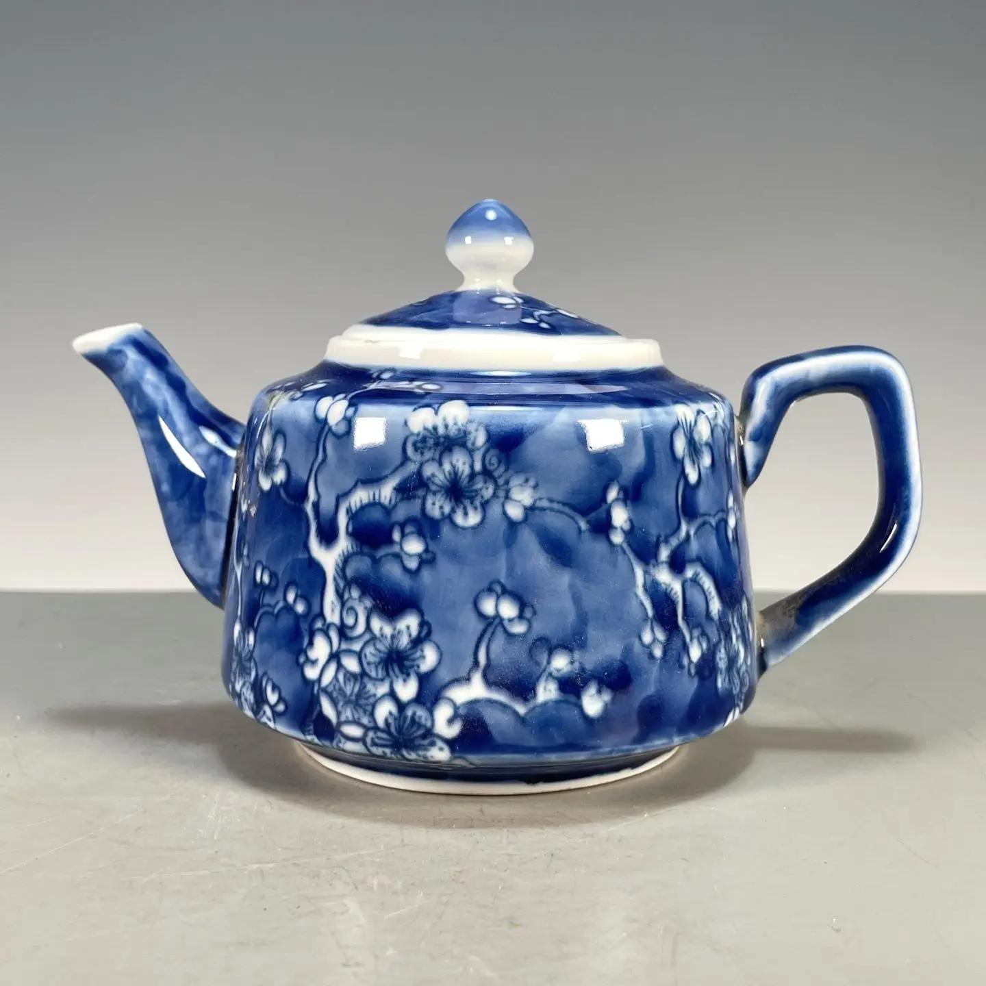 Hand Painted Blue White Flat P - Vintage Collectible Pottery recension och pris