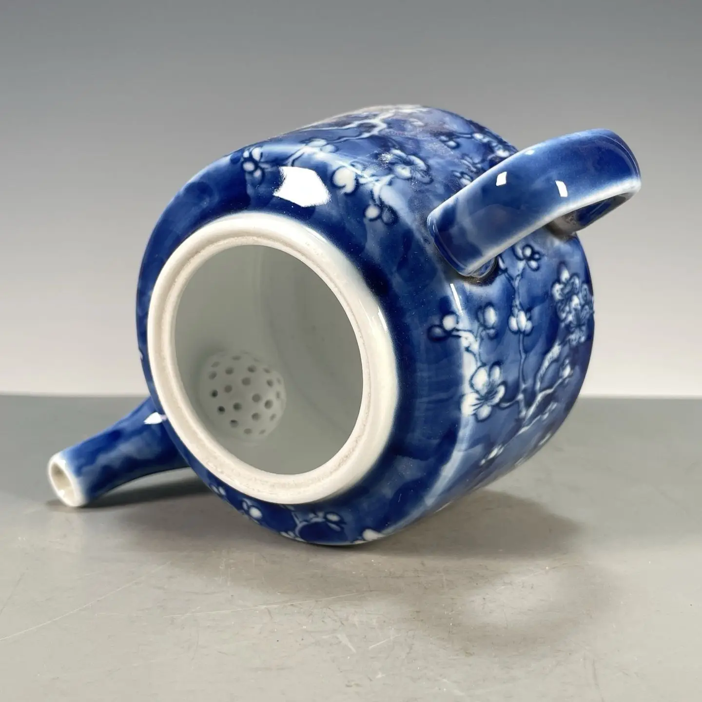 Hand Painted Blue White Flat P - Vintage Collectible Pottery recension och pris